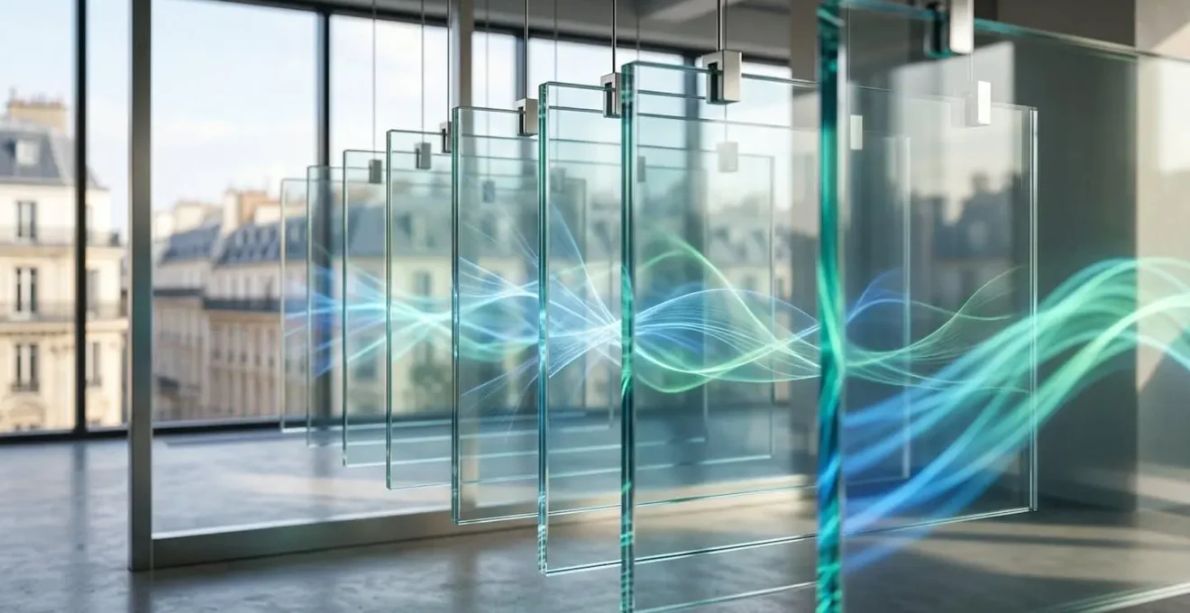 Représentation visuelle de l'analyse du trafic chiffré avec couches de sécurité transparentes