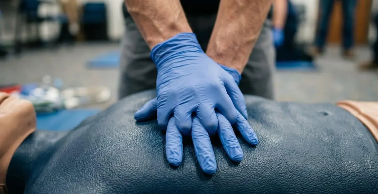 Agent APR pratiquant les gestes de premiers secours